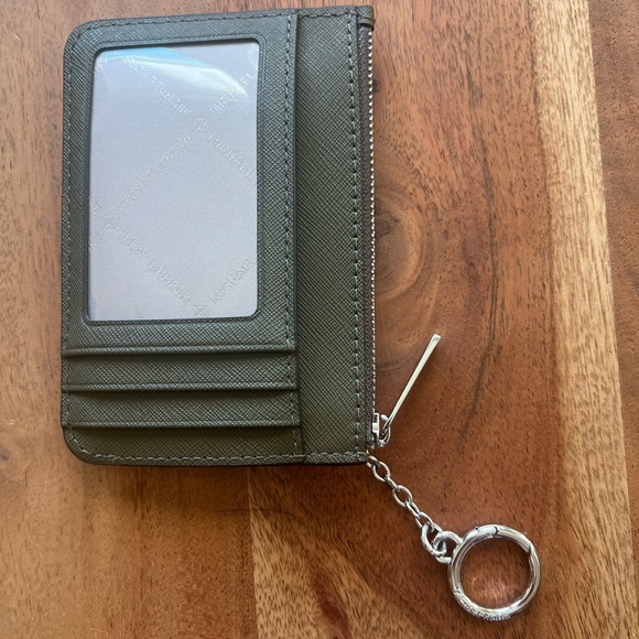 Michael Kors Sage Green Zip Card Holder - Picture 3 of 4